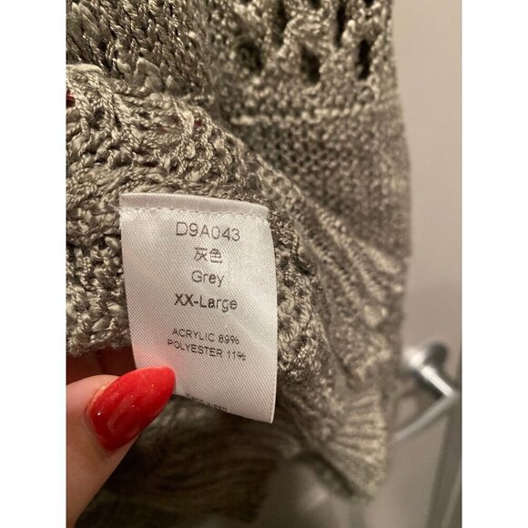NWOT Open Weave Cardigan – Women’s XXL Olive-Grey - Picture 5 of 5
